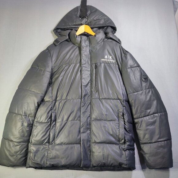 A/X Armani Exchange Winter Puffer Jacket boys youth size 3XL anthracite grey - Picture 1 of 16